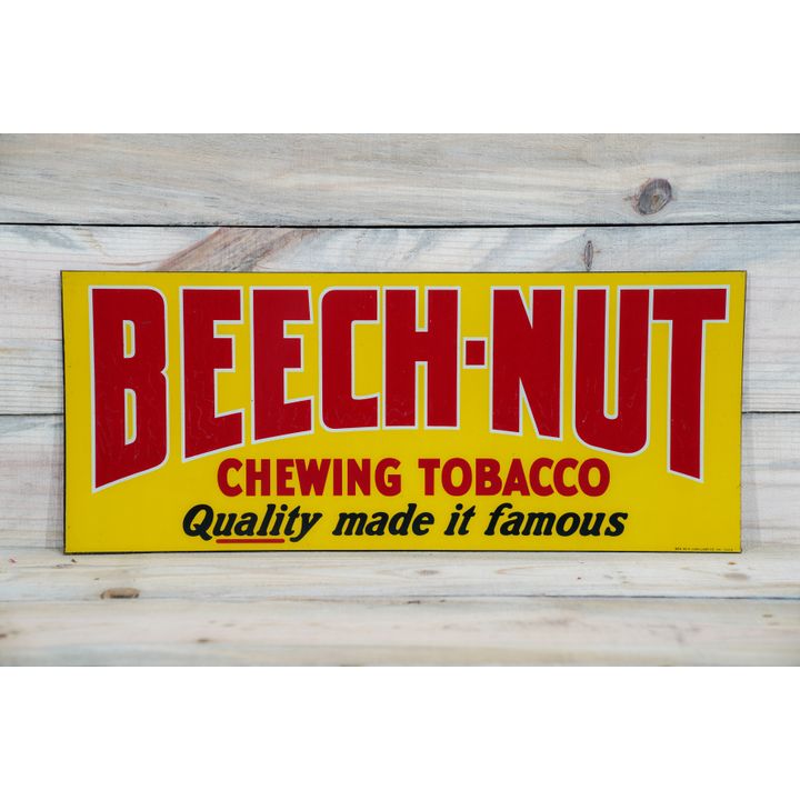 Beech-Nut Chewing Tobacco Single Sided Tin Metal Sign TAC 8.9