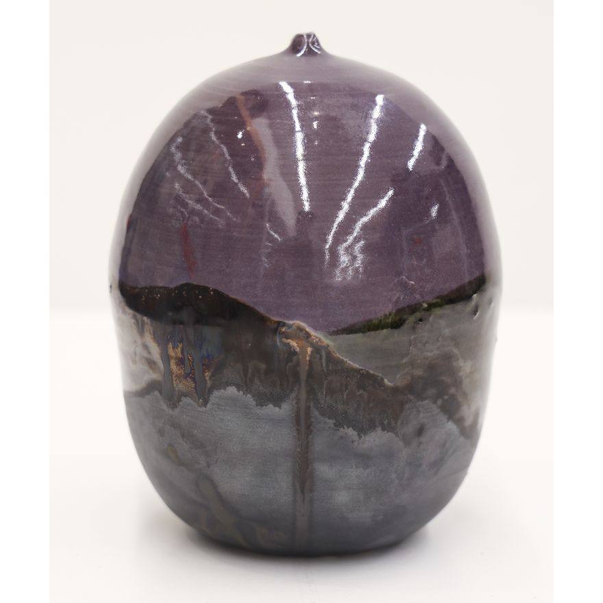 Toshiko Takaezu Purple Closed Form with Rattle