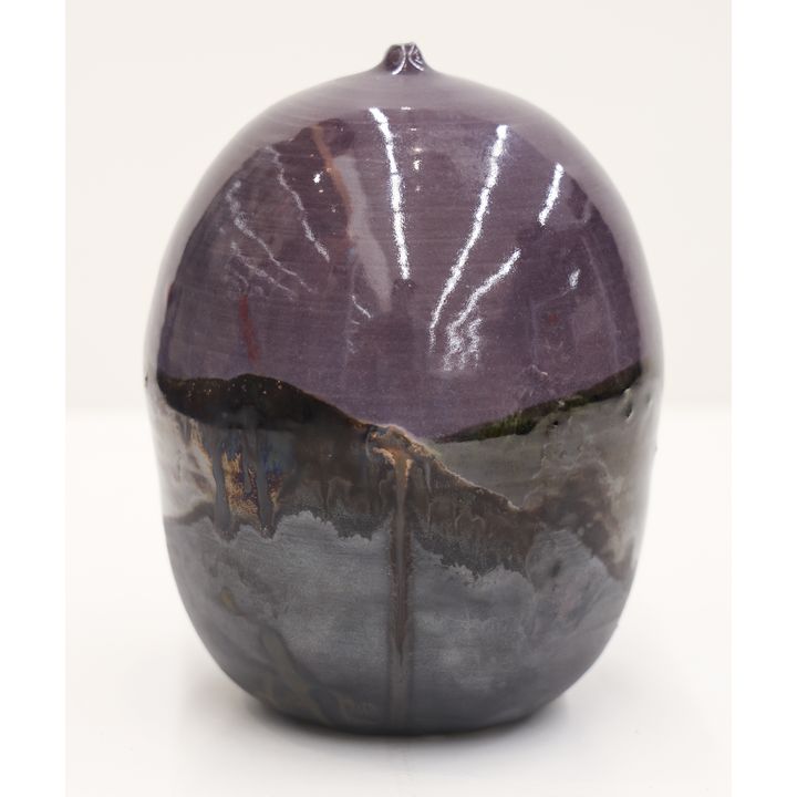 Toshiko Takaezu Purple Closed Form with Rattle