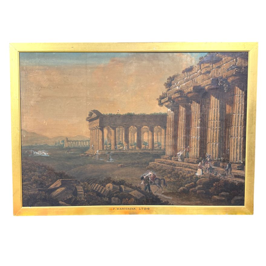 Pietro Martorana (Active 18th century), Temple ruins at Paestum
