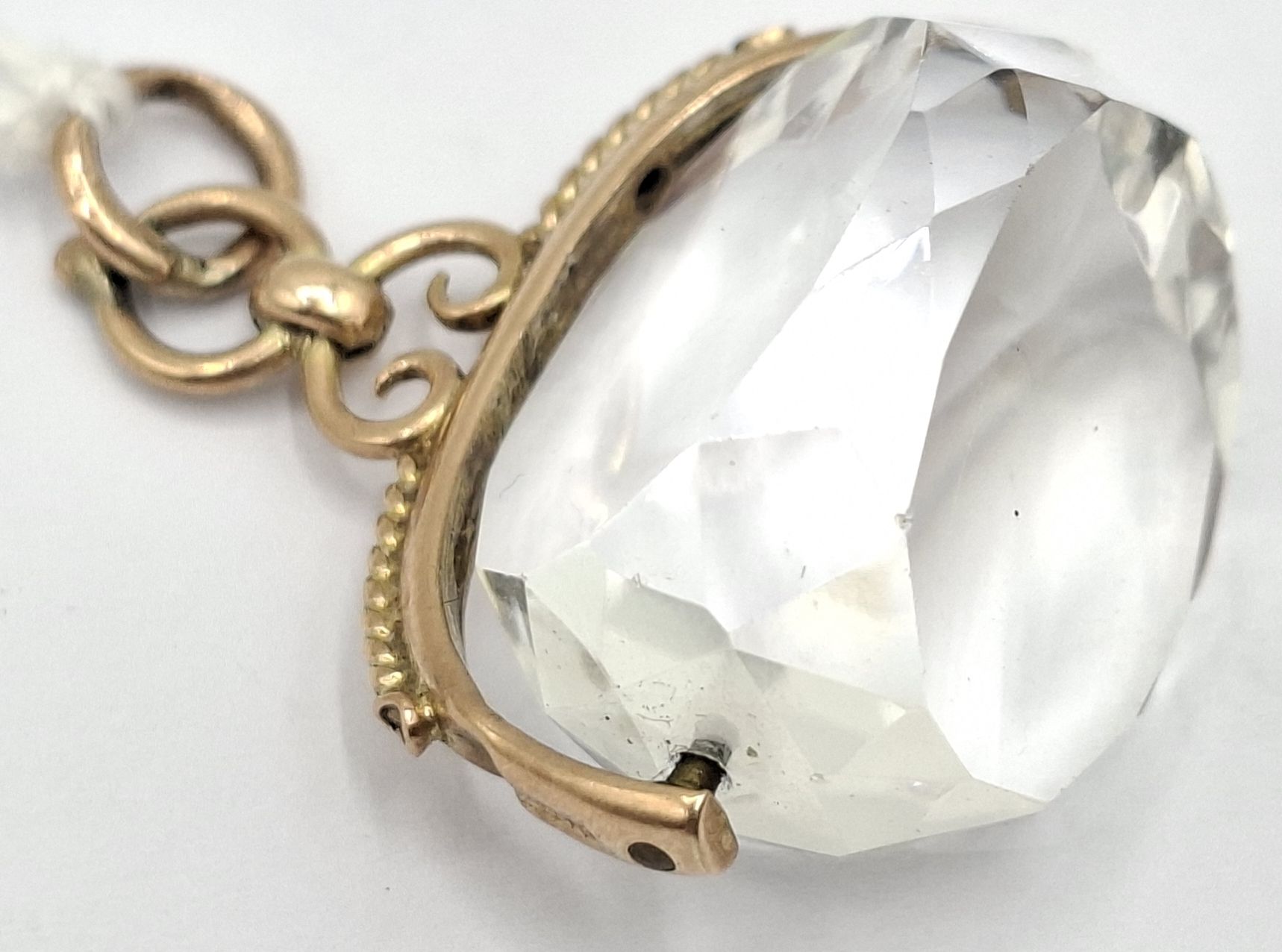 203 · ANTIQUE ROCK CRYSTAL SPINNER PENDANT