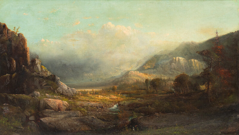 Henry Elkins, attributed
(American, 1847-1884)
Colorado Valley with Indian Teepees