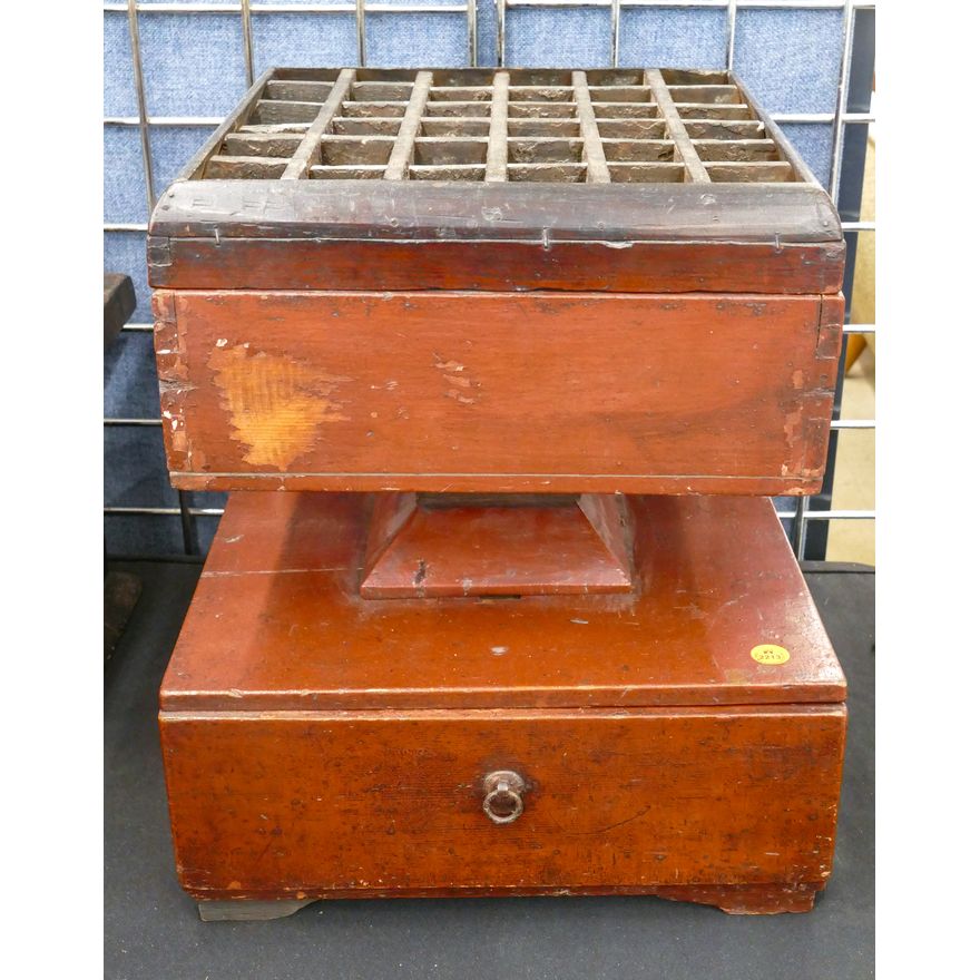 Antique Japanese Wood Incense Clock 15''x13''