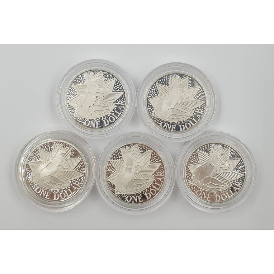Silver Proof Bicentennial $1 Coins (x5)