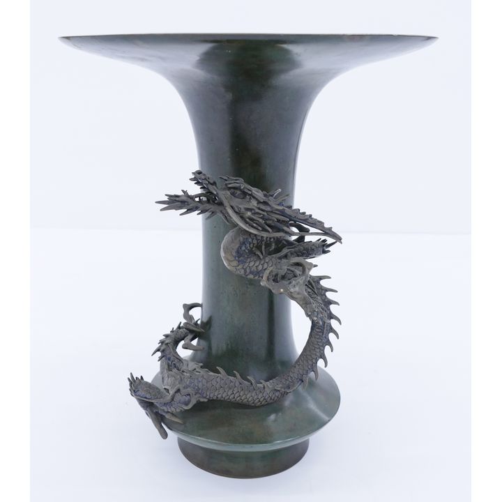 Japanese Meiji Mixed Metal Dragon Vase