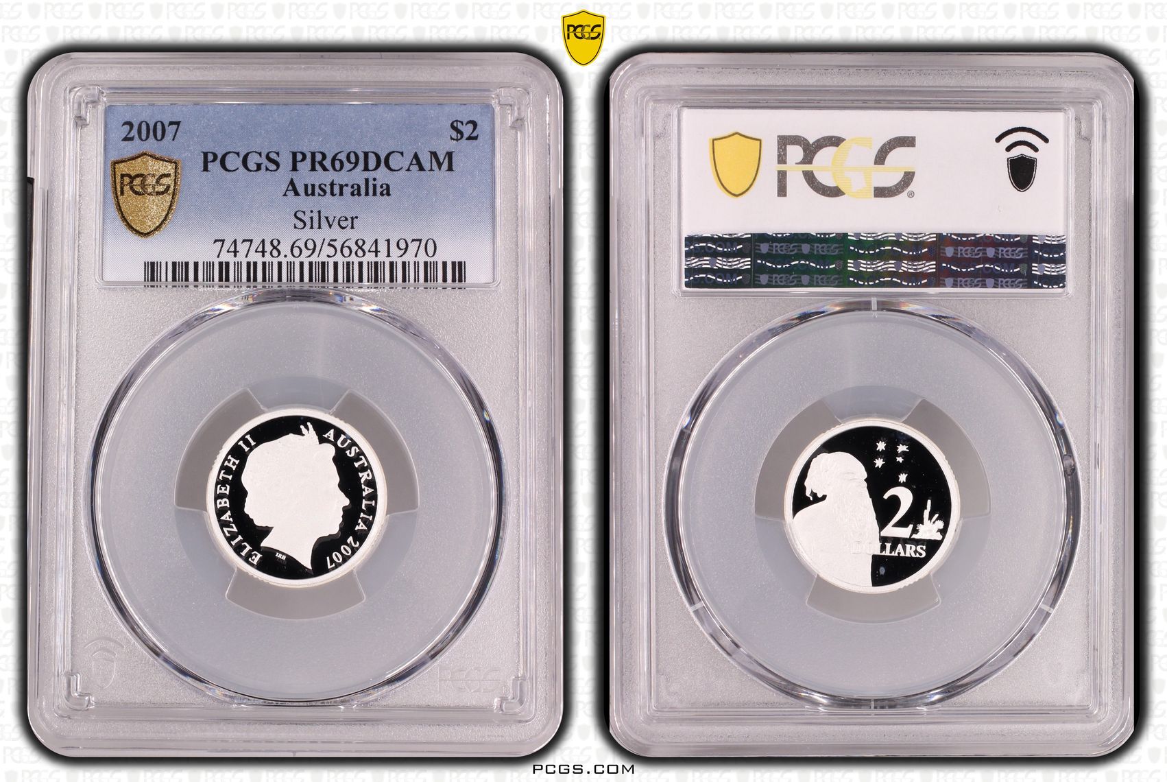 Silver, Two Dollar, 2007, PR69DCAM