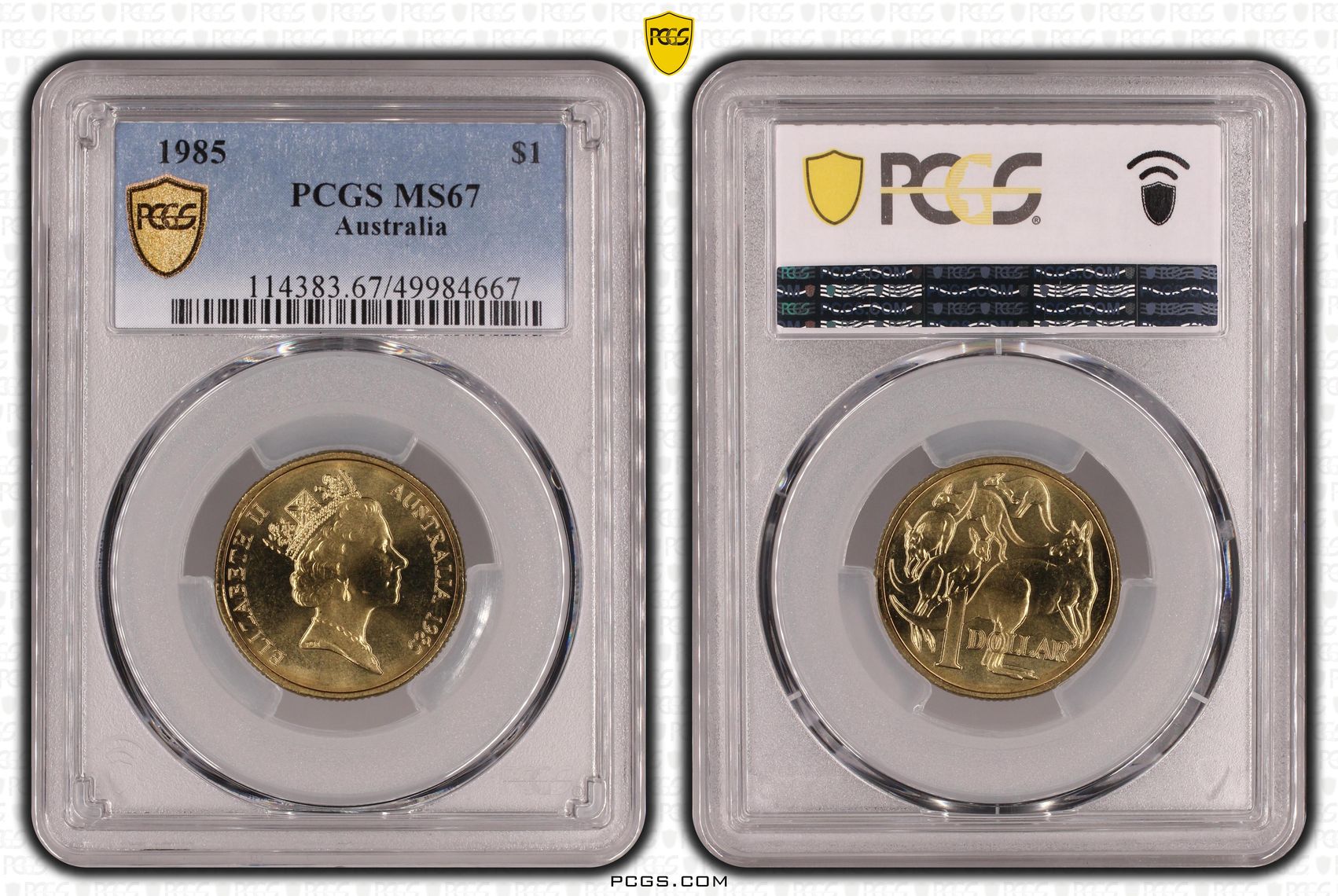 One Dollar, 1985, PCGS MS67