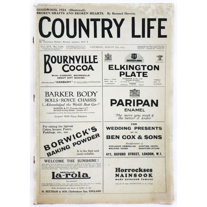 COUNTRY LIFE, AUG. 9TH 1924 - ARTICLE - Deer Stalking in New Zealand by Major R.A. Wilson, D.S.O.