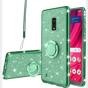 FOR BLU VIEW 4 CASE, BLU VIEW4 B135DL CASE FOR WOMEN GLITTER CRYSTAL SOFT STYLISH CLEAR TPU LUXURY BLING PROTECTIVE COVER WITH KIC