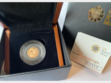 2012 Queen Elizabeth II Proof Quarter Gold Sovereign Boxed and Certificated.
