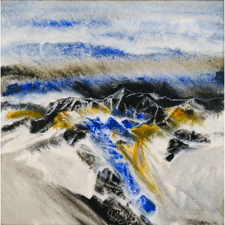 Neil Meitzler ''Blue Mystic Mountains'' 1965 Casein on Canvas