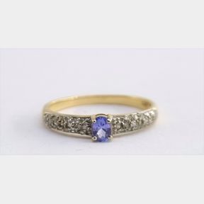 0.260CTS TANZANITE IN YELLOW GOLD RING - 51620/139