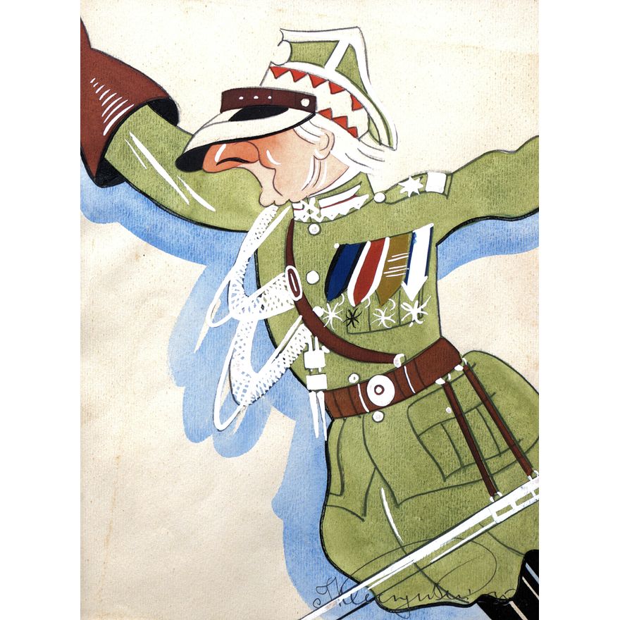 Tadeusz Kleczyński | Karykatura Generała Dywizji Bolesława Wieniawy Długoszowskiego, 1935 r.