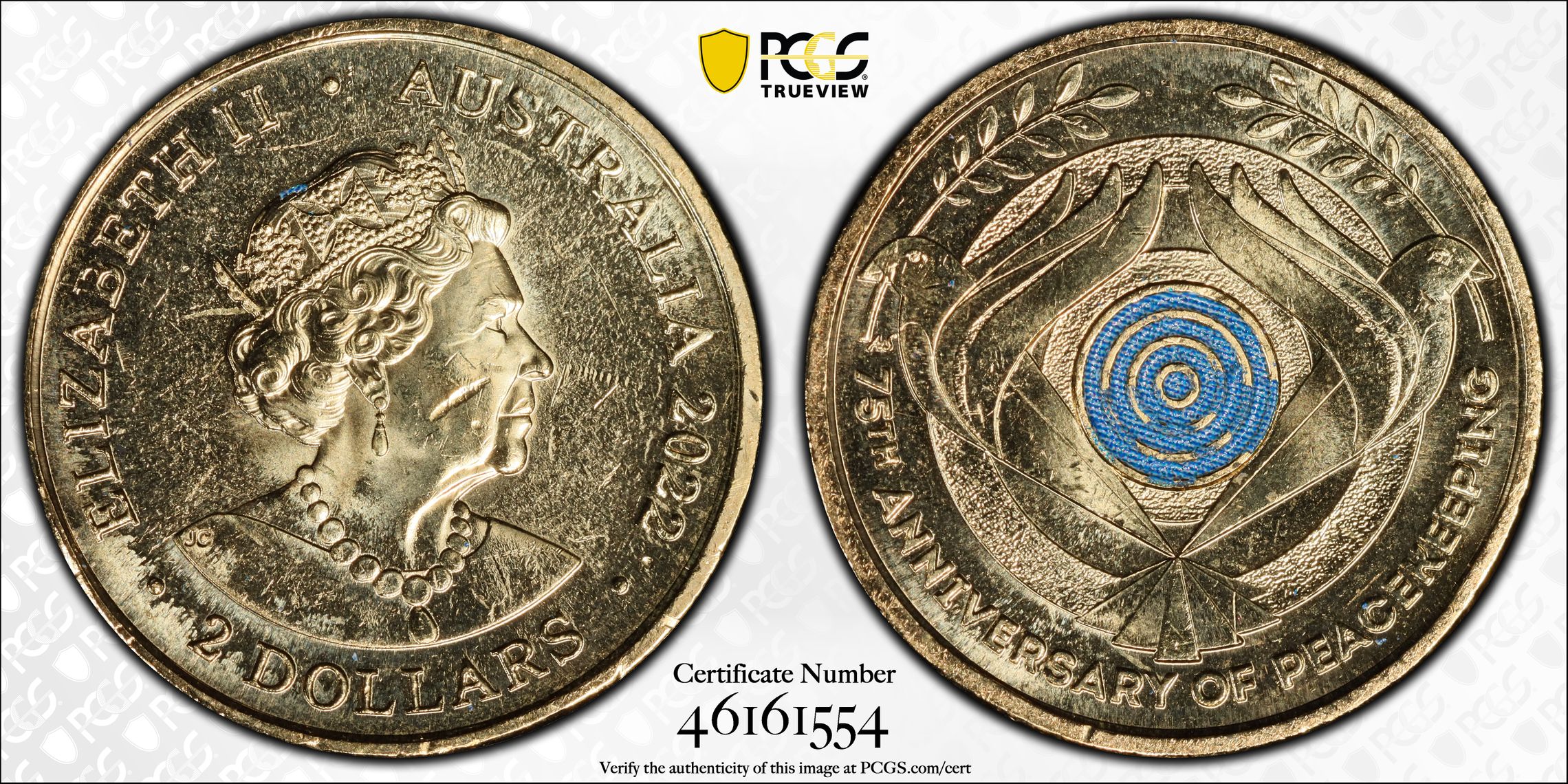 Peacekeeping - Colorized , Two Dollar, 2022, PCGS MS64