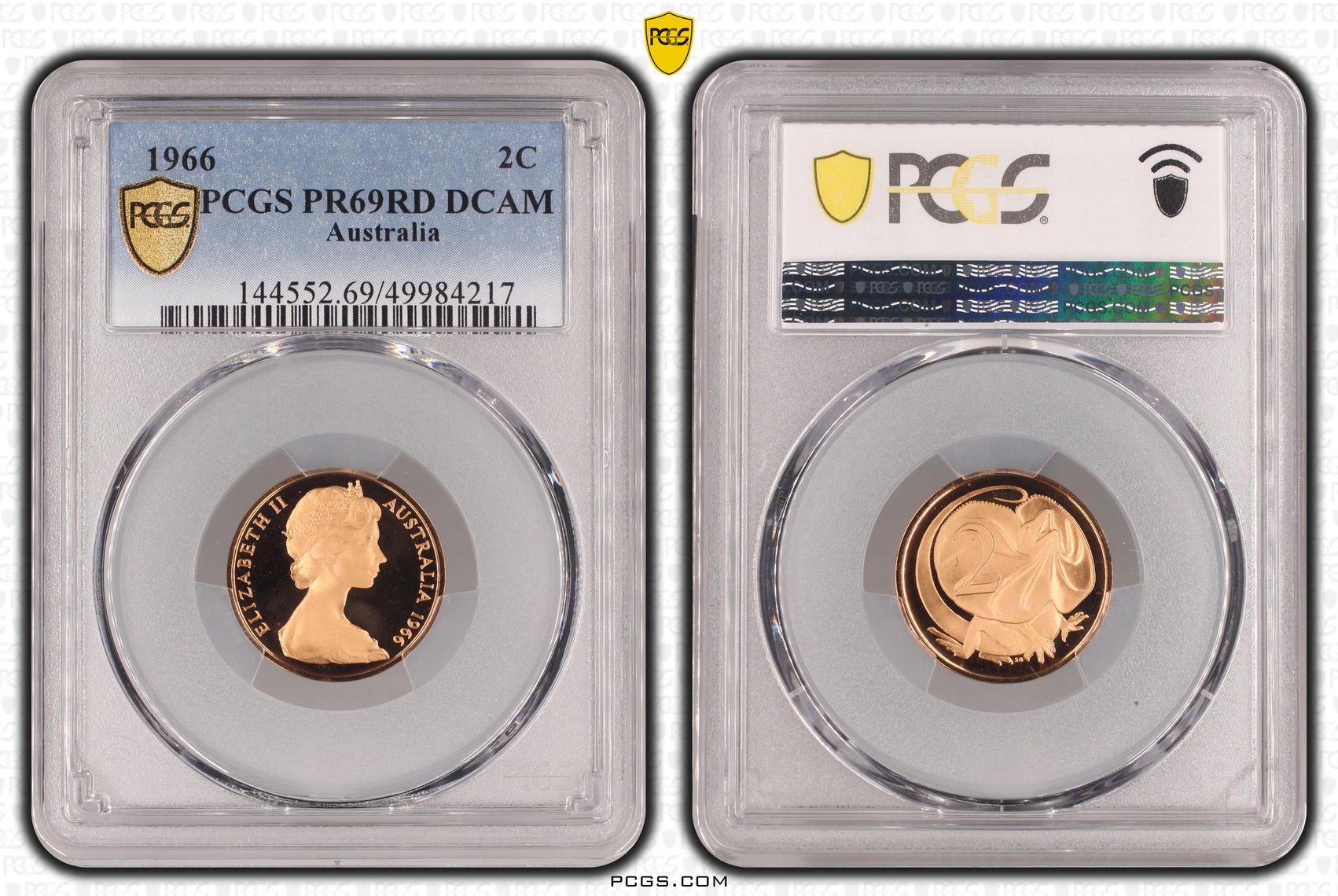 , Two Cent, 1966, Pcgs Pr69dcam