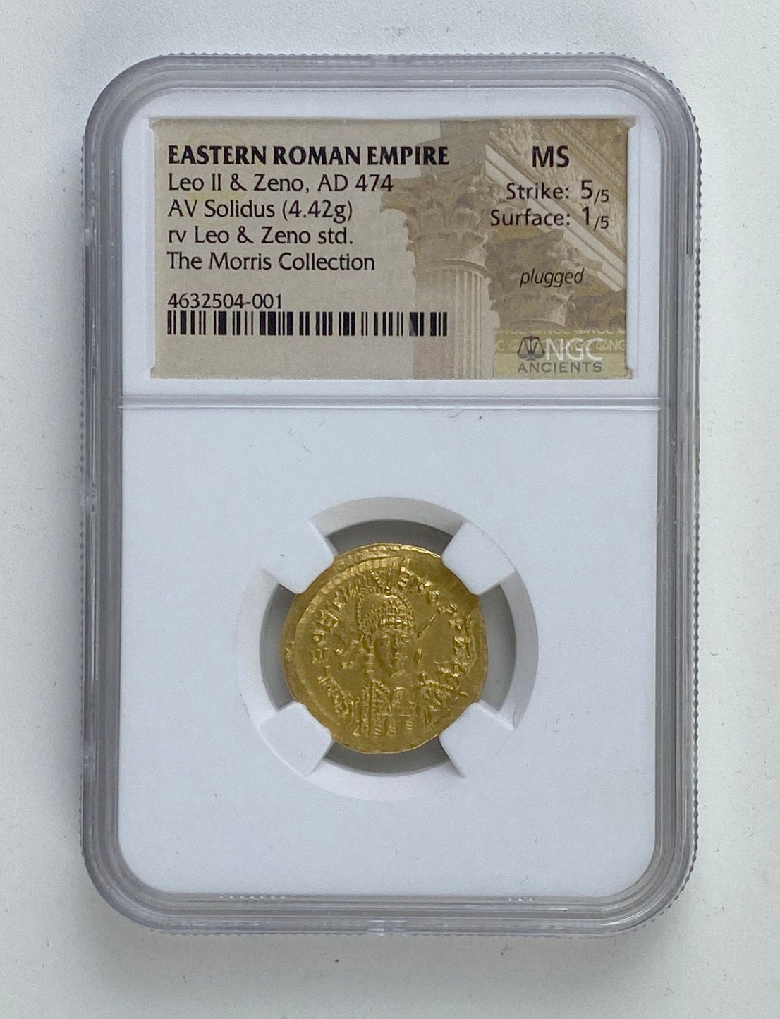 Leo II, with Zeno. AD 474. AV Solidus (20mm, 4.42 g, 6h ...