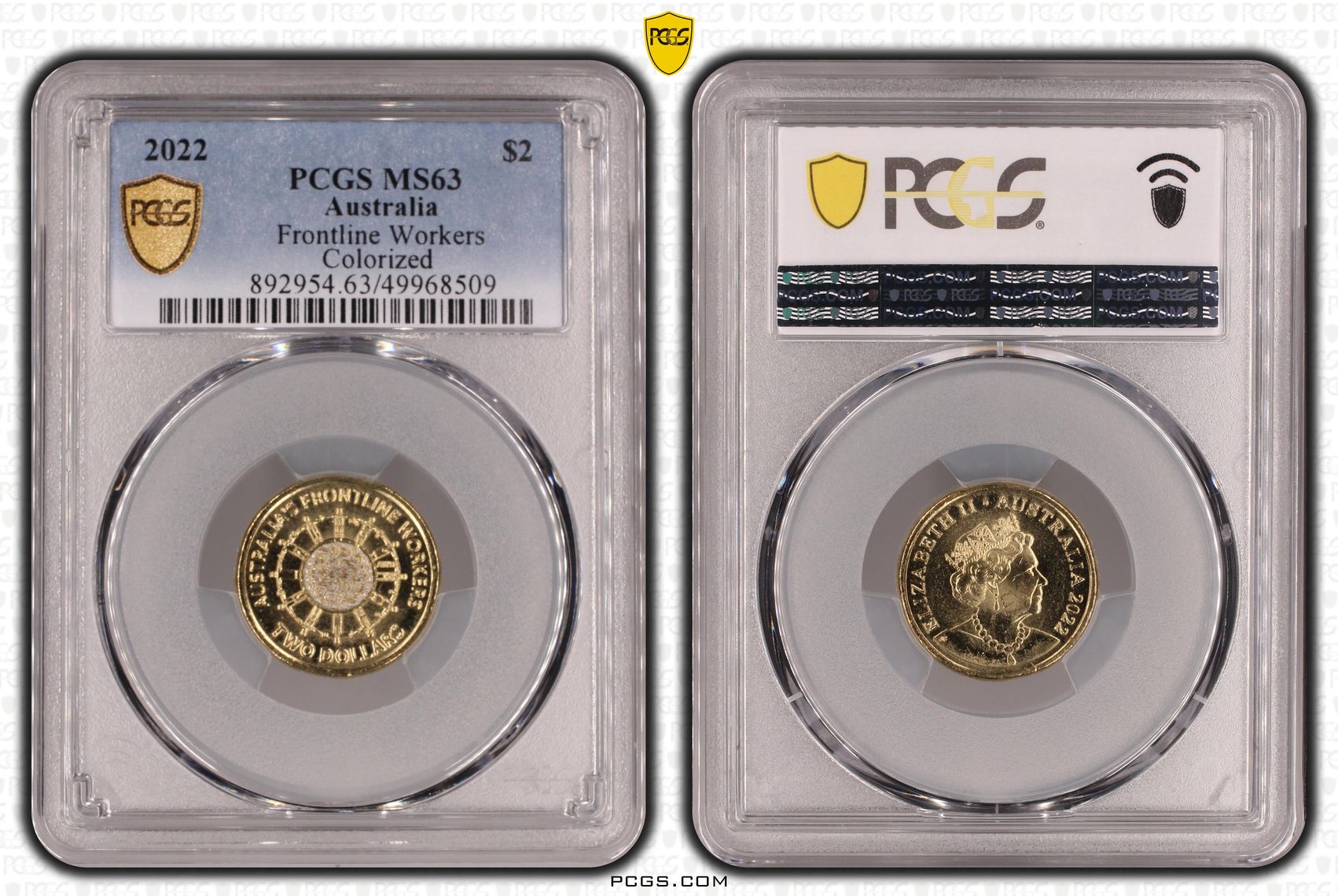 Frontline Workers Colourised, Two Dollar, 2022, PCGS MS63