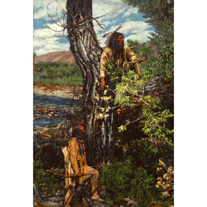 Craig Tennant (1946-), Untitled (Indians by a Stream)