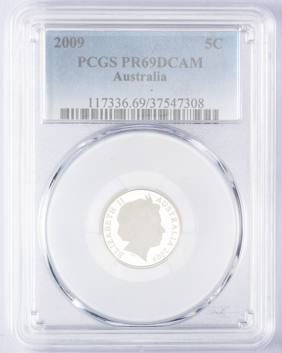Elizabeth II, Five Cent, 2009, PCGS PR69DCAM
