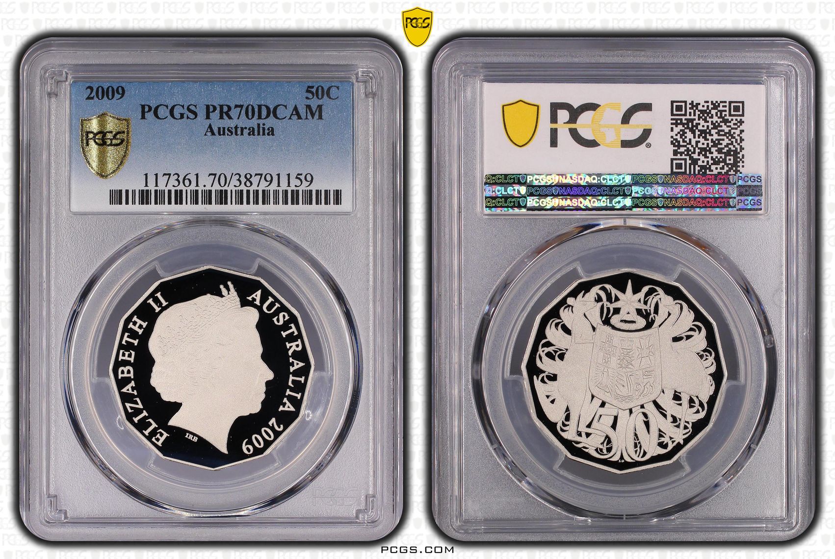 312 · 2009 Australia Fifty Cent, 50c PCGS - PR70DCAM POP 29/0 -159