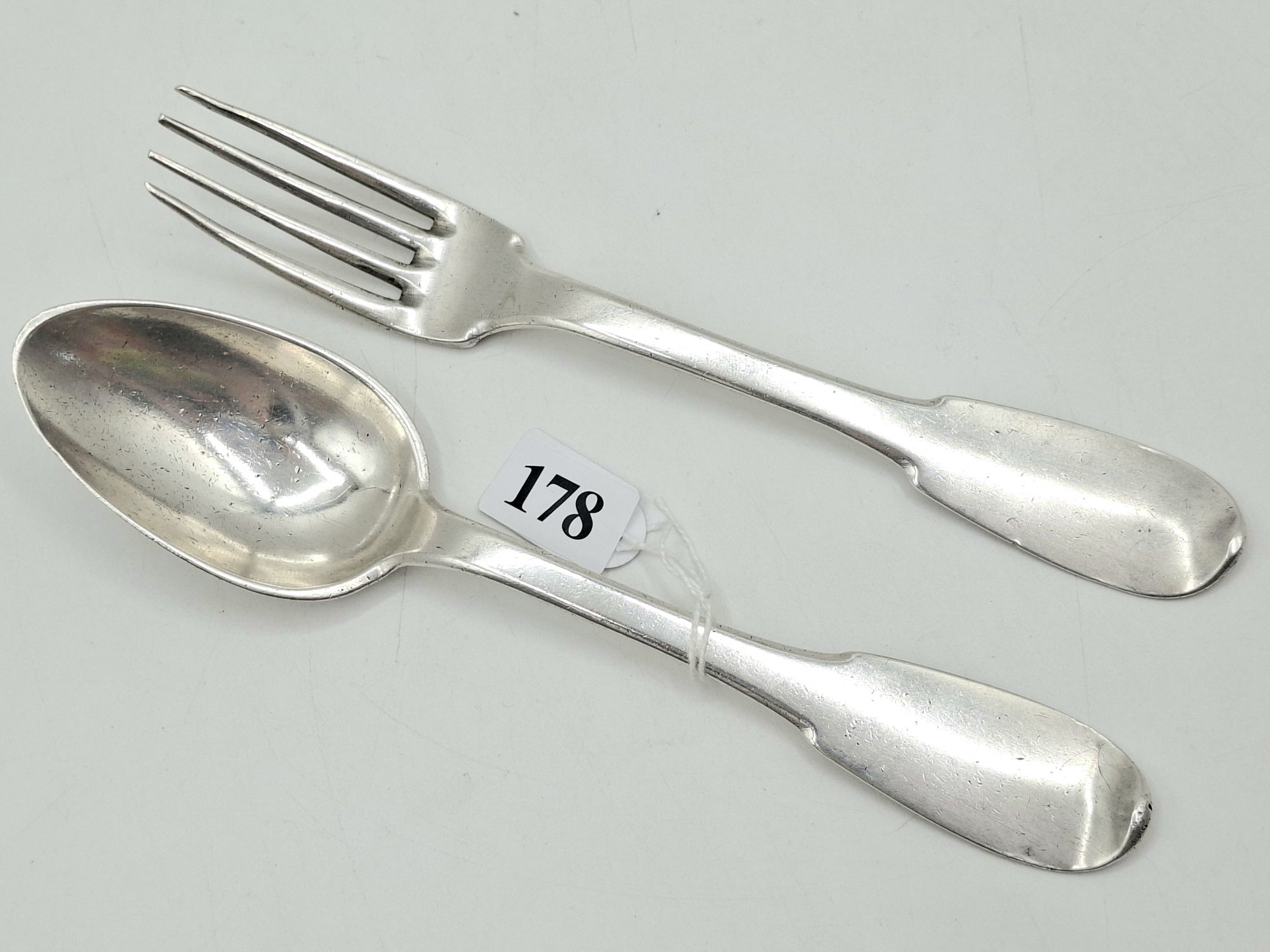 178 · GEORGIAN STERLING SILVER TABLE SPOON AND FORK