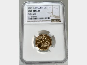 1979 ELIZABETH II DECIMAL GOLD SOVEREIGN UNC DETAILS CLEANED