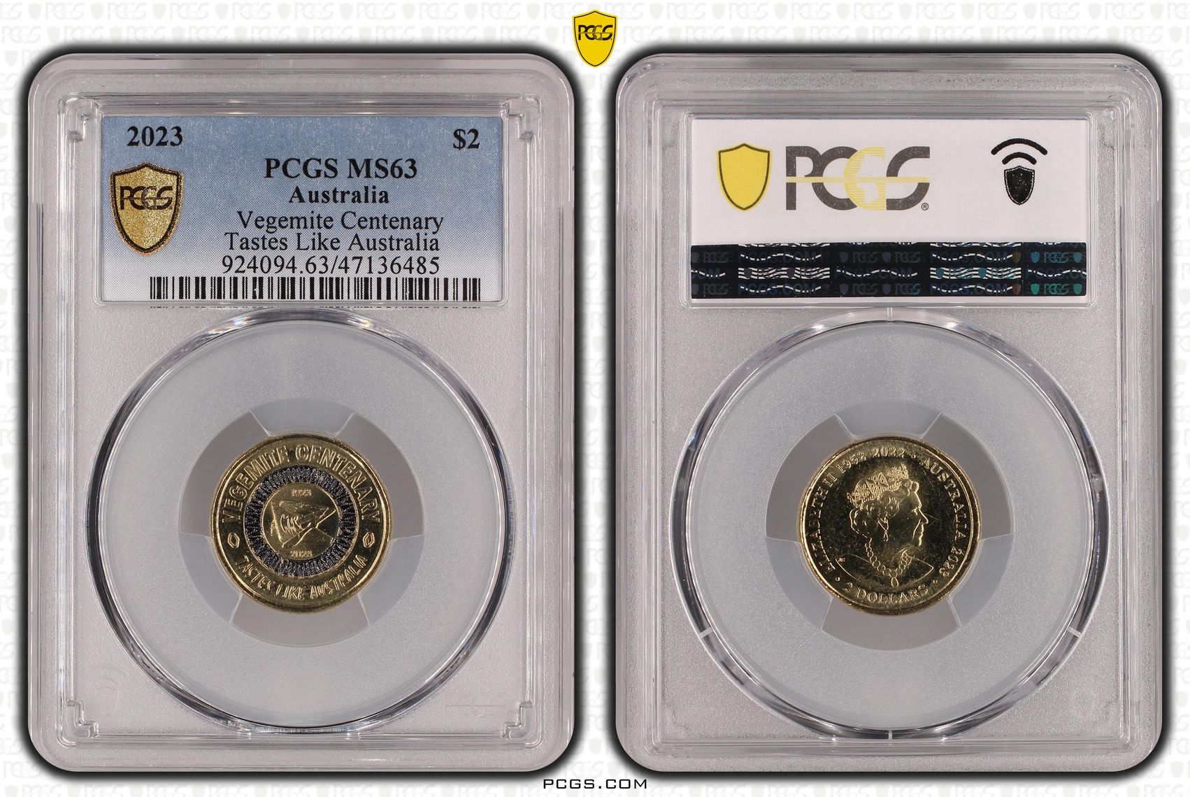 Elizabeth II, Vegemite Centenary , Two Dollar, 2023, PCGS MS63