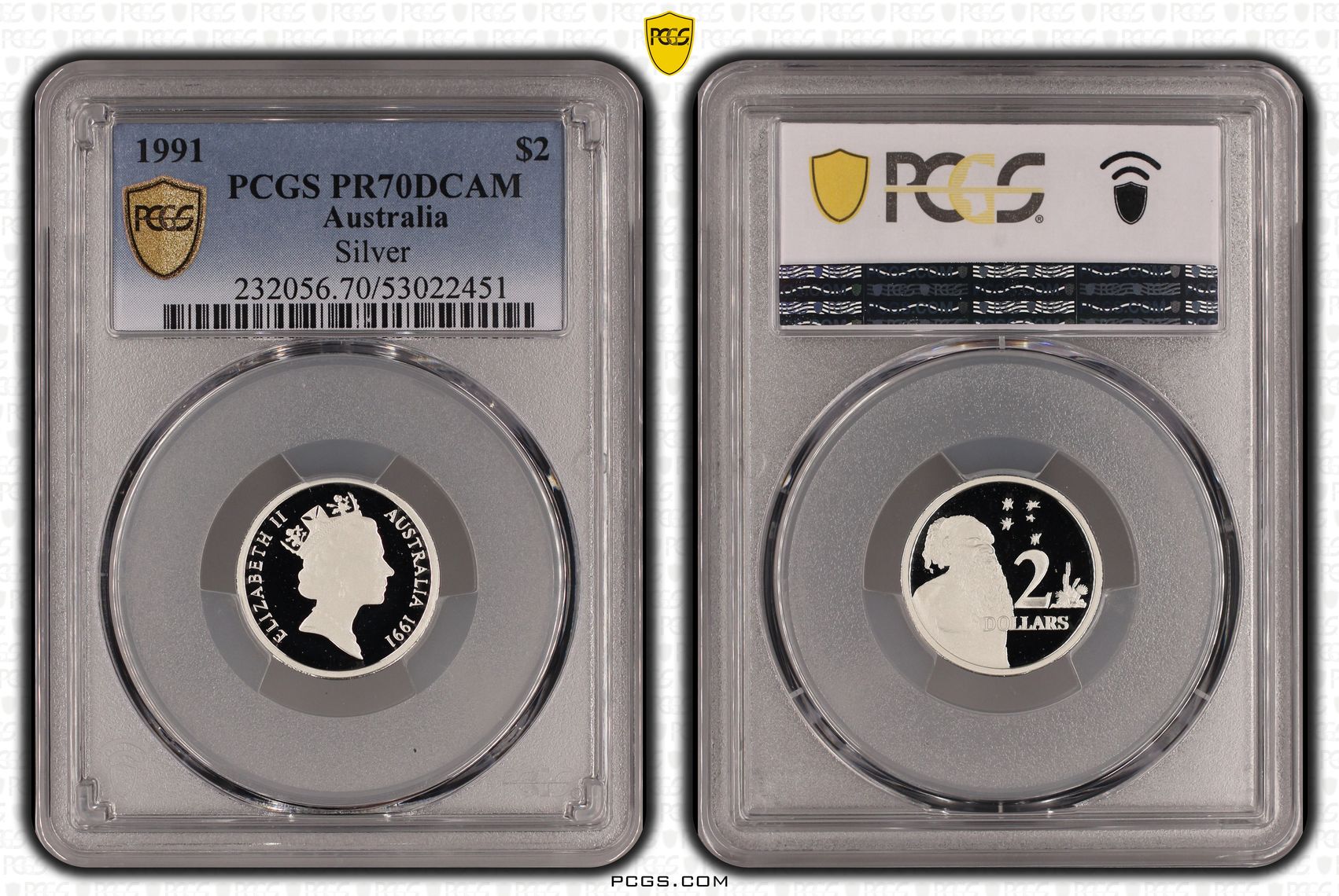 Silver, Two Dollars, 1991, PCGS PR70DCAM