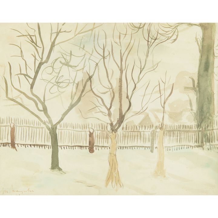 Jerzy Mierzejewski | Pejzaż z drzewami, 1948 r.