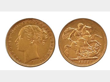 1881 VICTORIA YOUNG HEAD MELBOURNE MINT GEORGE & DRAGON GOLD SOVEREIGN