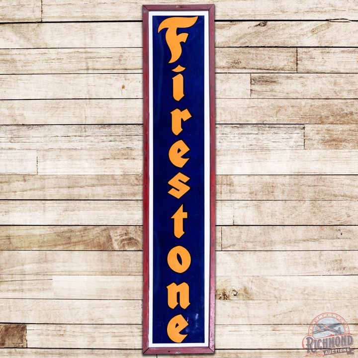 8' Firestone Tires SSP Vertical Sign & Wood Frame - 9C