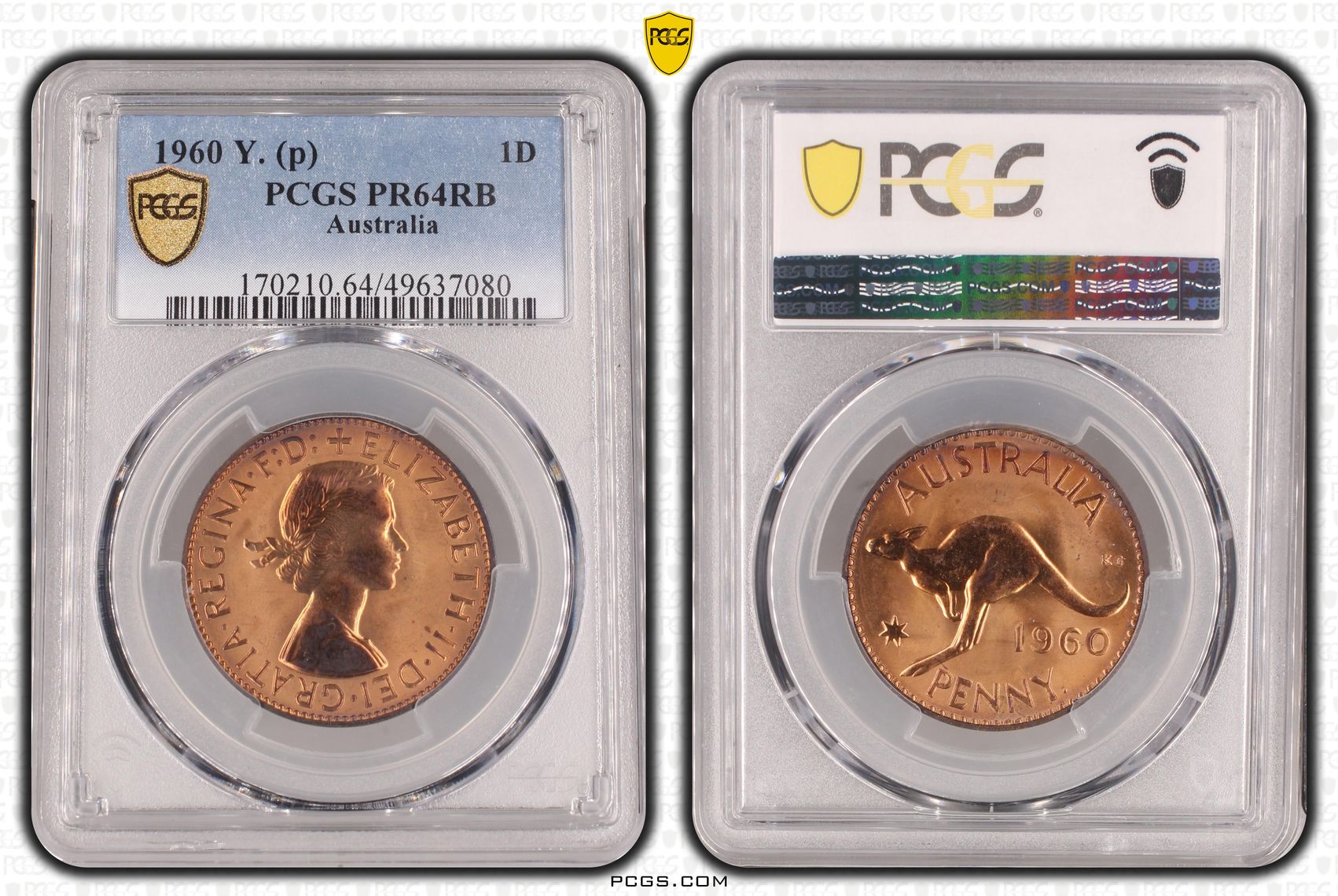 Elizabeth II, Penny, 1960, PCGS PR64RB