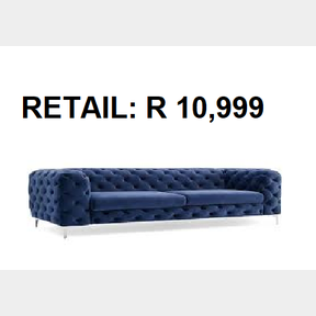 BRAND NEW - Juliette Deep Button Velvet 2-Steater Tufted Sofa - 2021 Edition - Navy | PK 51474/447 B D