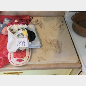 Large resin cutting board and kitchen utensils