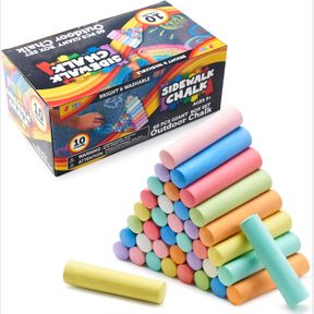 1 COUNT (PACK OF 60) JOYIN 60 PCS SIDEWALK CHALK SET (10 COLORS), NON-TOXIC WASHABLE OUTDOOR JUMBO CHALK SET FOR PAINTING ON CHALK