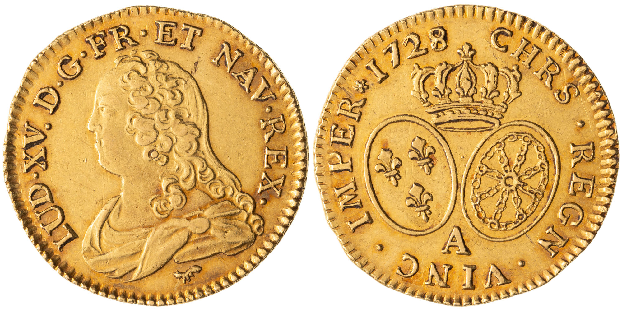 France, Louis XV, One Louis d'Or, 1728-A, EF