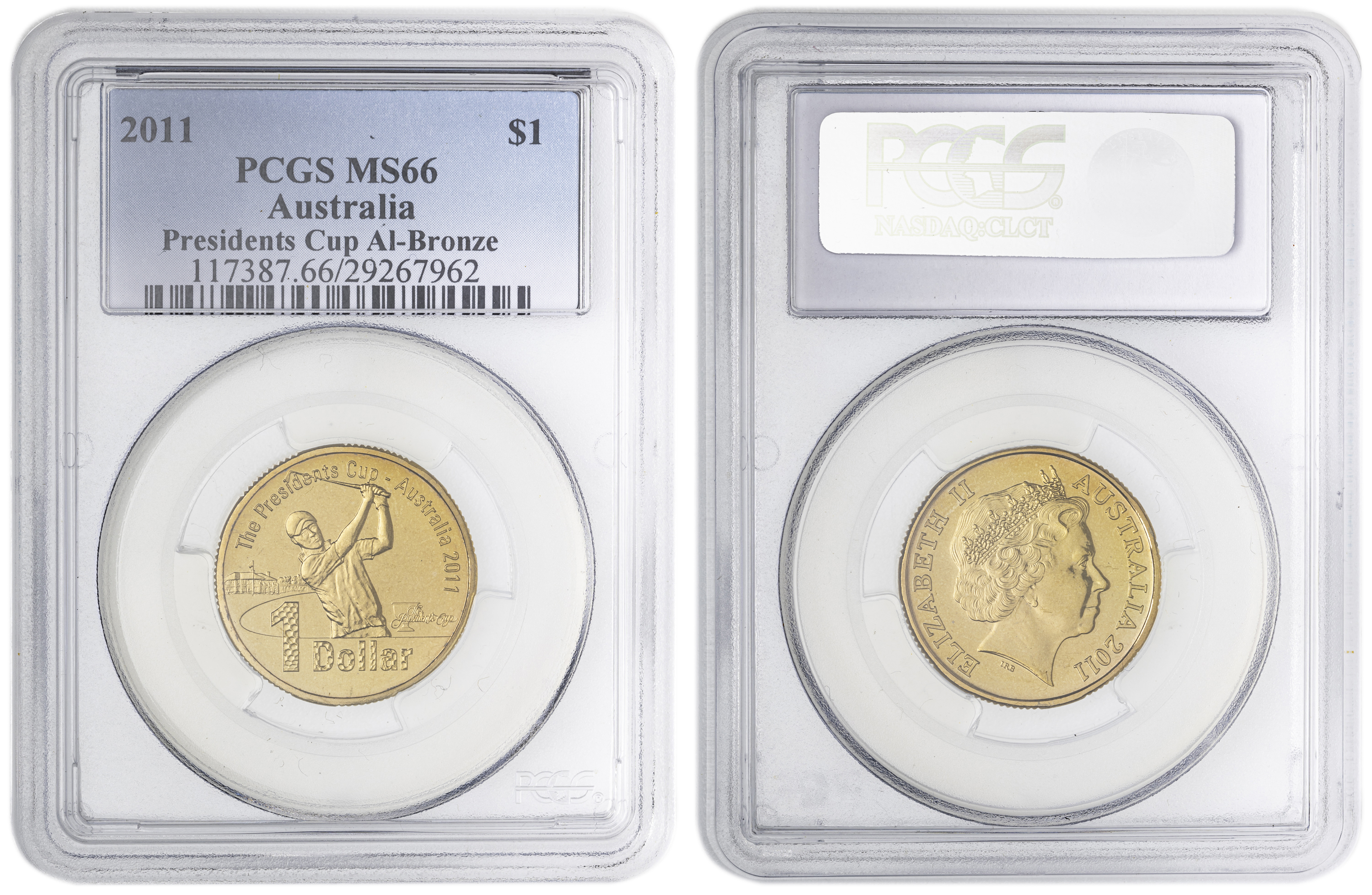 Presidents Cup Al-Bronze , One Dollar, 2011, PCGS MS66
