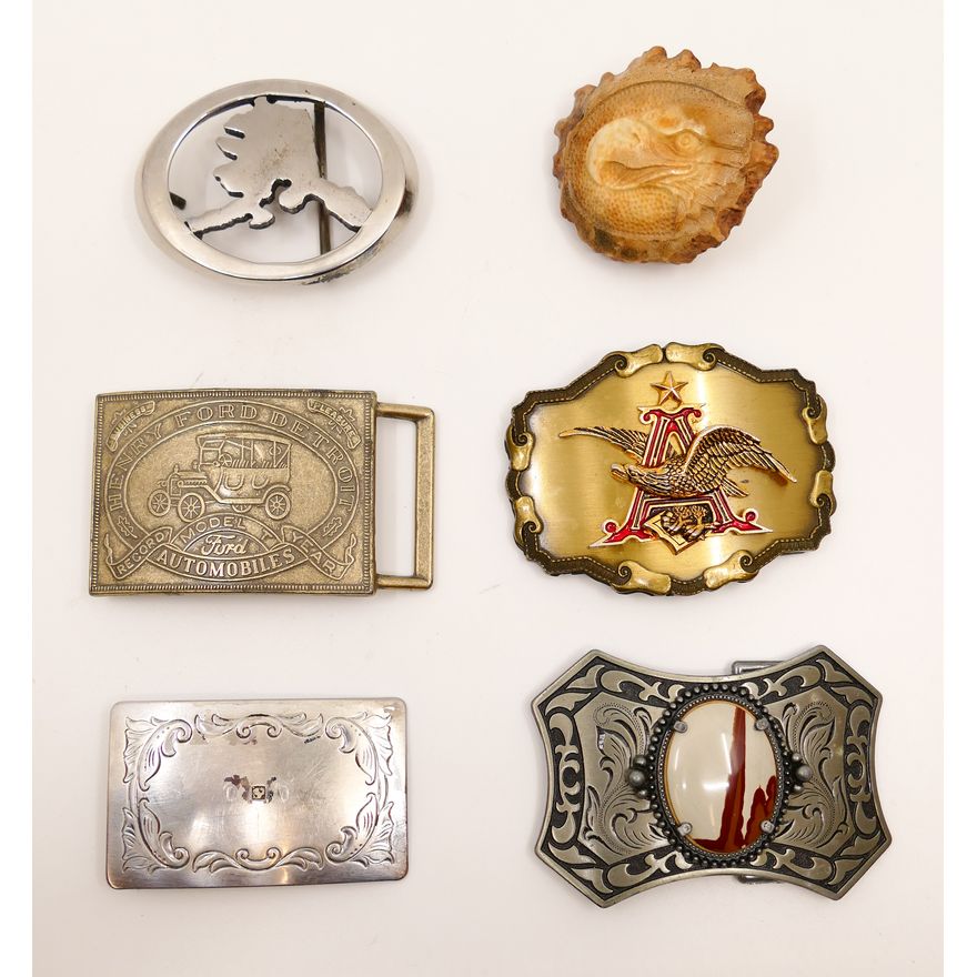 6pc Vintage Belt Buckles.