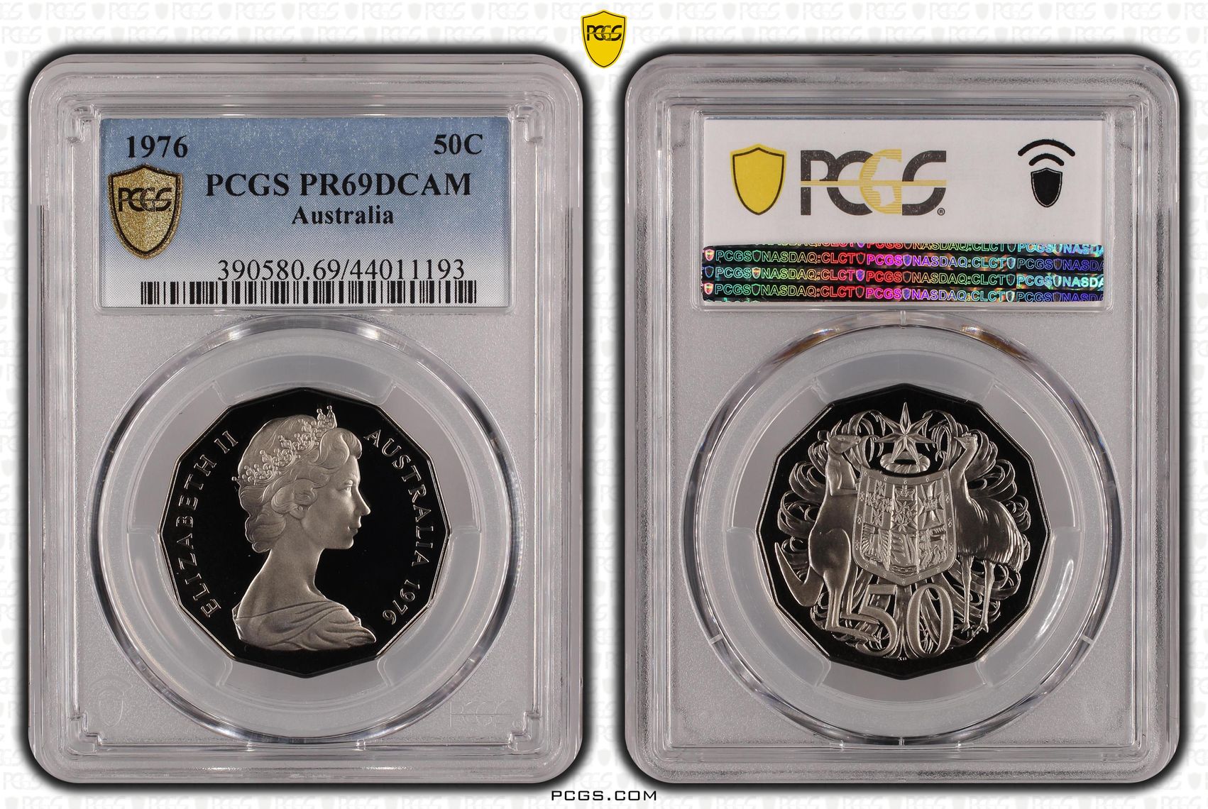 1976 Australian Fifty Cent, 50c Proof PCGS - PR69DCAM -193