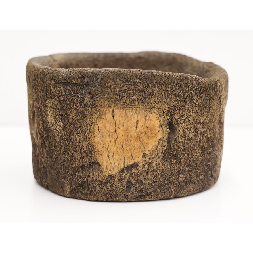 Antique Inuit Eskimo Whale Bone Mortar