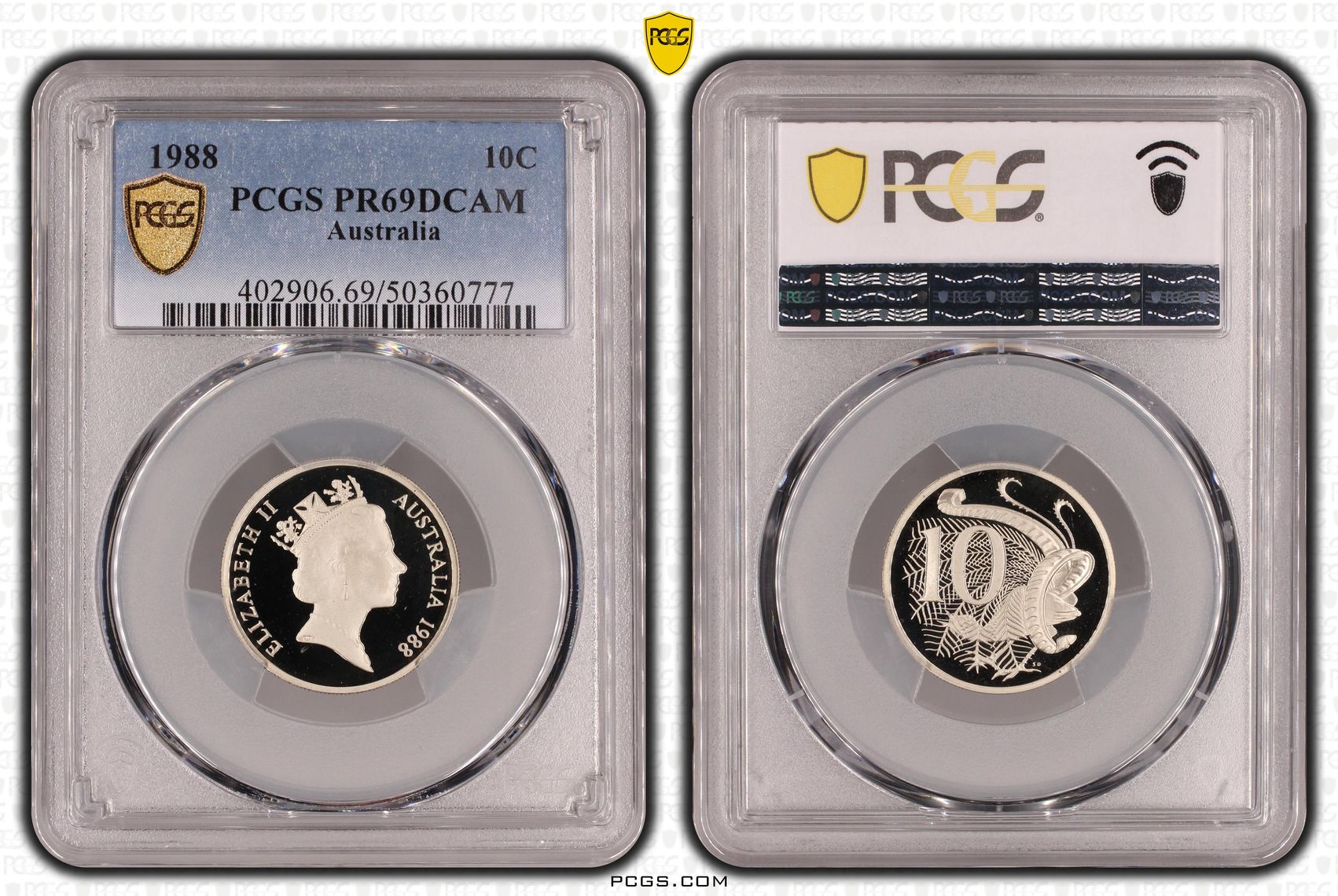 Ten Cent, 1988, Pcgs Pr69dcam