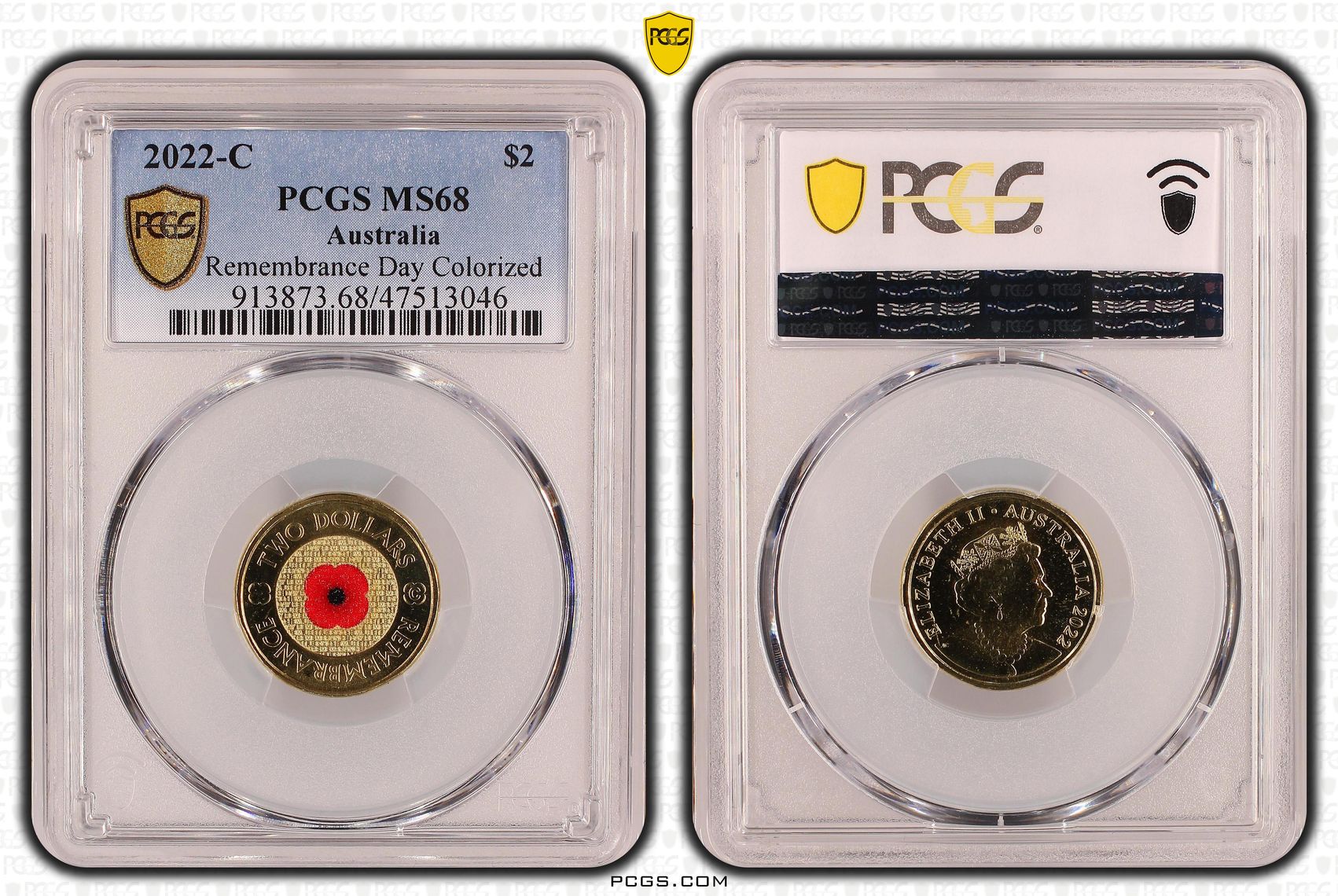 Remembrance Day Colorized , Two Dollar, 2022-C, PCGS MS68