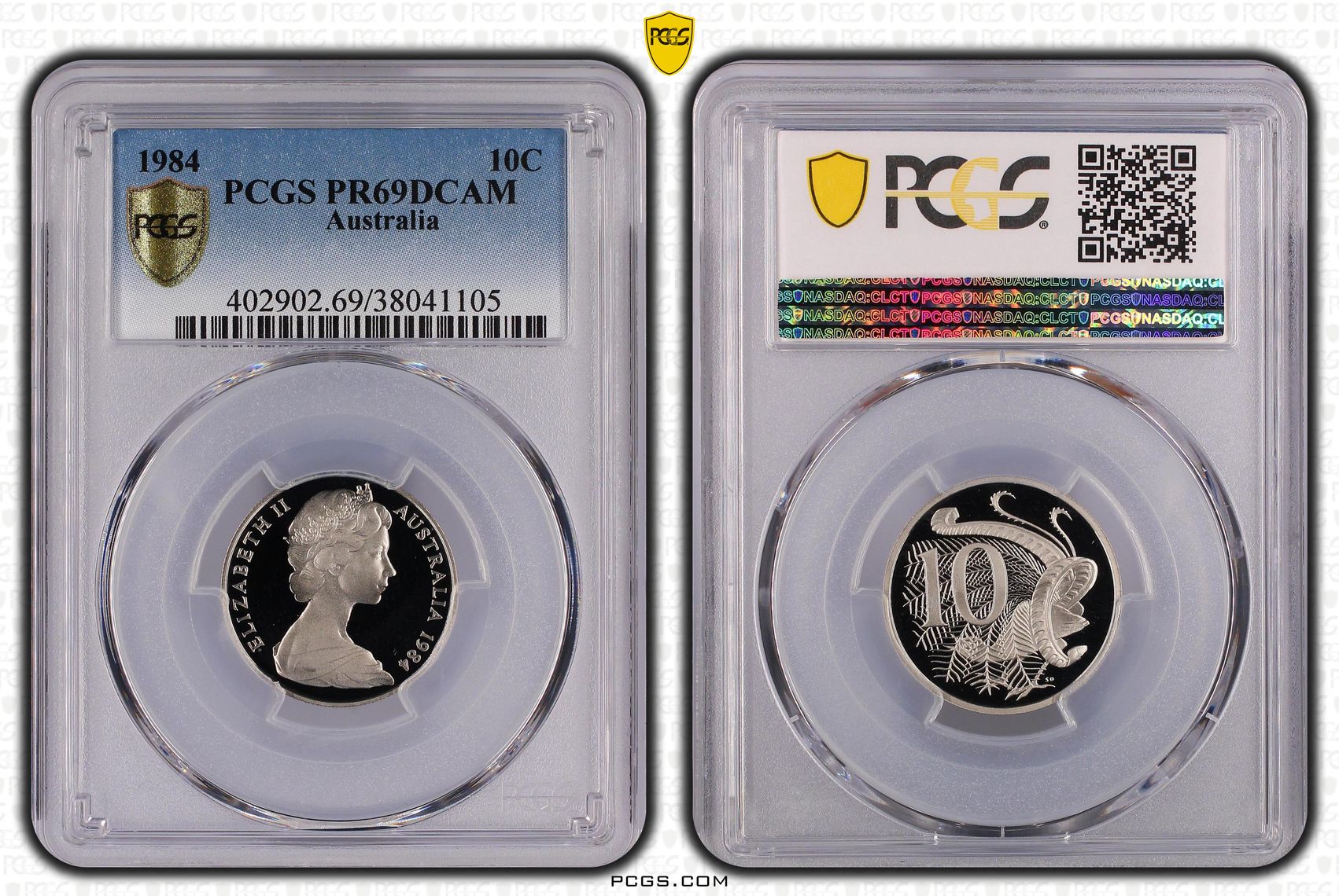 Elizabeth II, Ten Cent, 1984, PCGS PR69DCAM