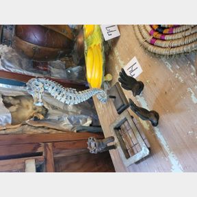 Saw Horse soap holder and cast iron towel holder