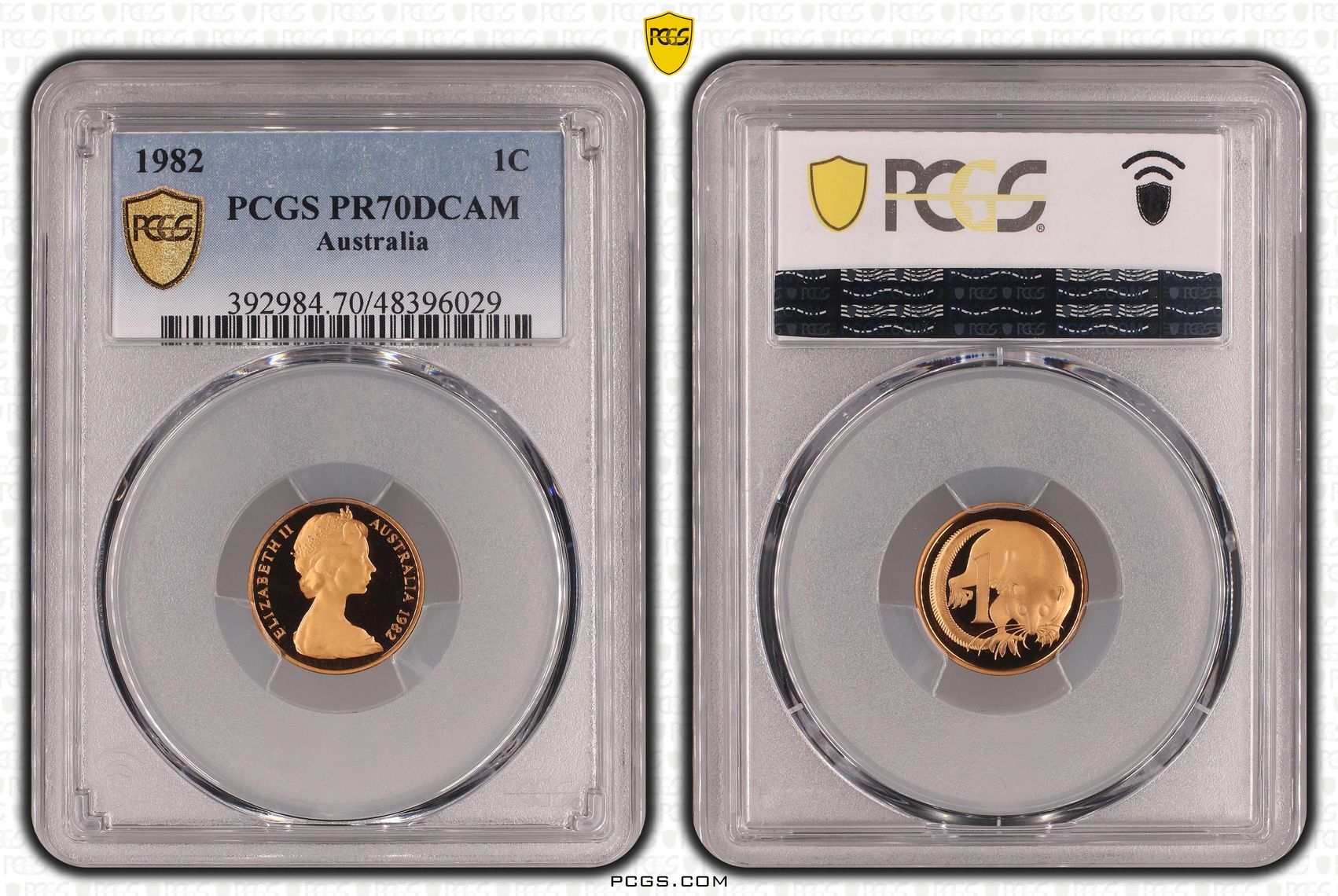 Elizabeth II, One Cent, 1982, PCGS PR70DCAM