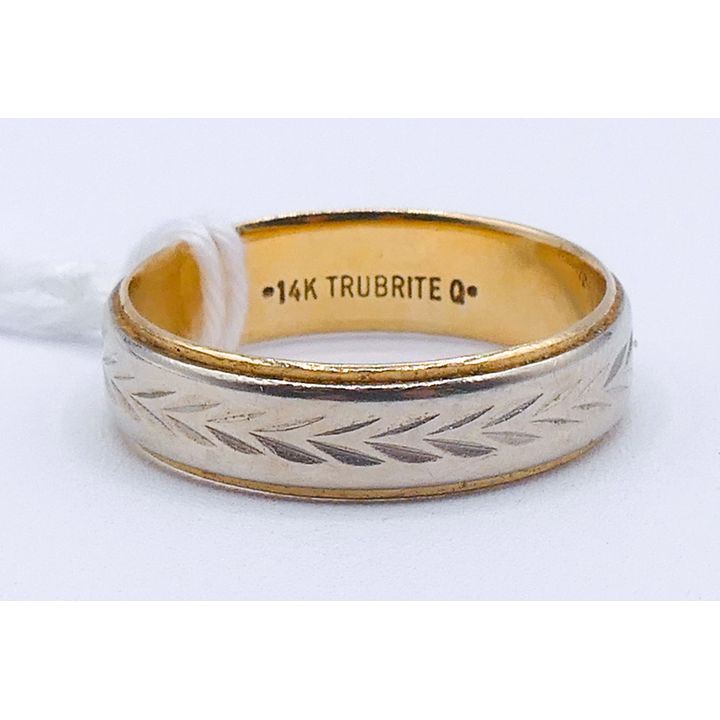 Trubrite 14k Two-Tone Gold Band Ring Size 10 - 5.6 Grams