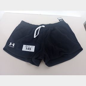 UNDER ARMOUR - WOMEN'S RIVAL FLEECE SHORT - BLACK/WHITE - BLACK / WHITE - WOMEN 2XL