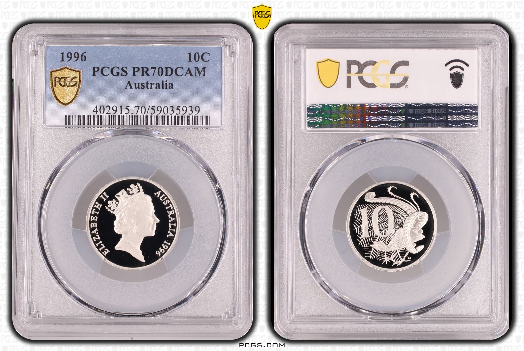 Ten Cent, 1996, Pcgs Pr70dcam