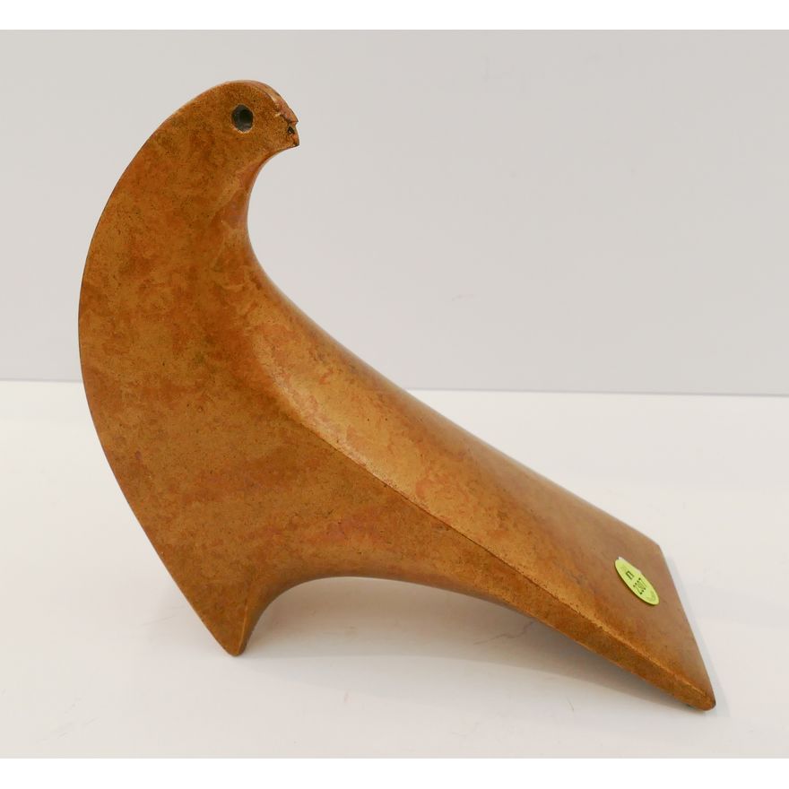 Japanese Bronze Modernist Bird Sculpture- 7x8''