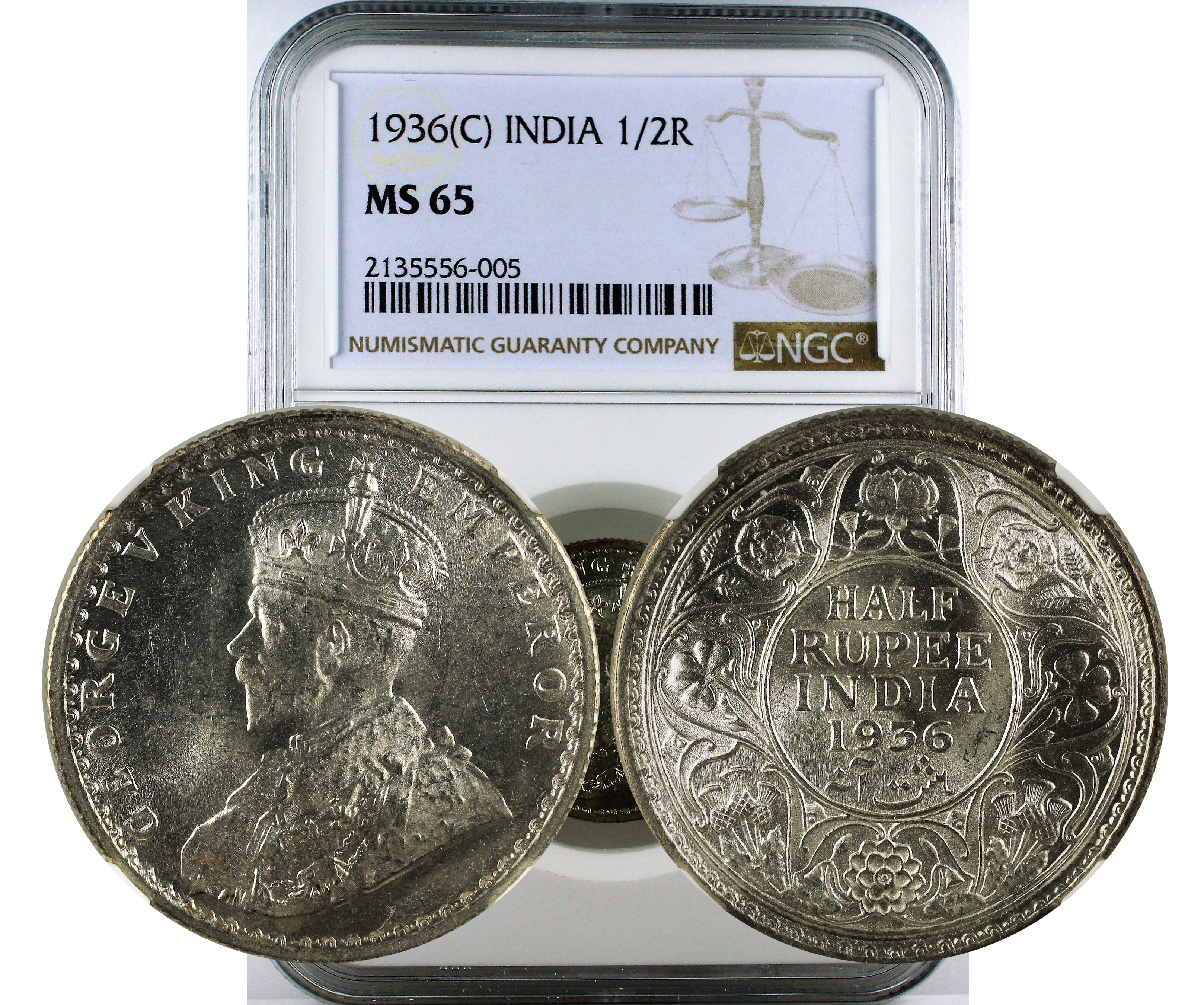 1936(C) INDIA 1/2R MS 65